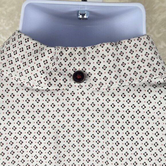 LON NYC Across The Pond Size L Diamond and Dot Pattern Short Sleeve Button Down - Picture 10 of 16